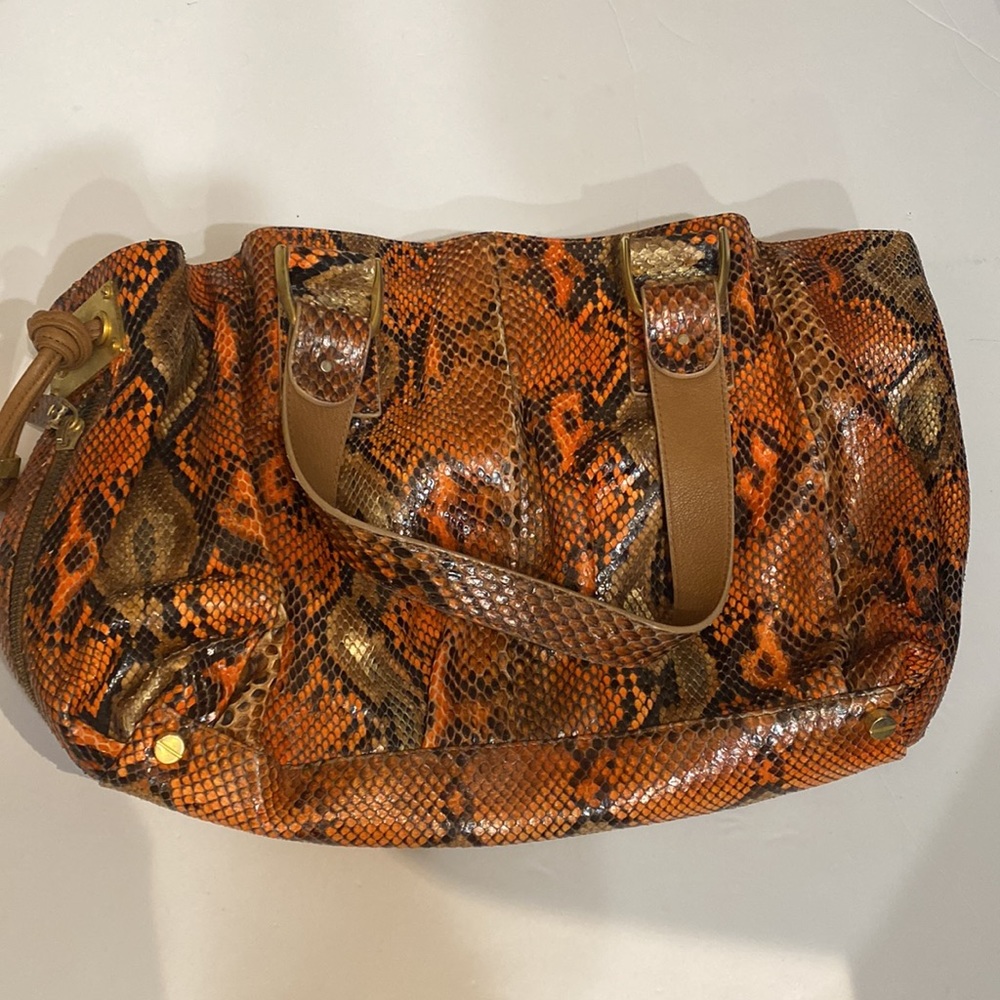 Michael Kors Python Tote Bag Orange - Picture 3 of 10